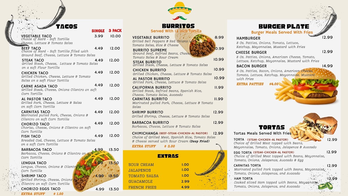 Dos Amigos Mexican Restaurant Menu - Image 1